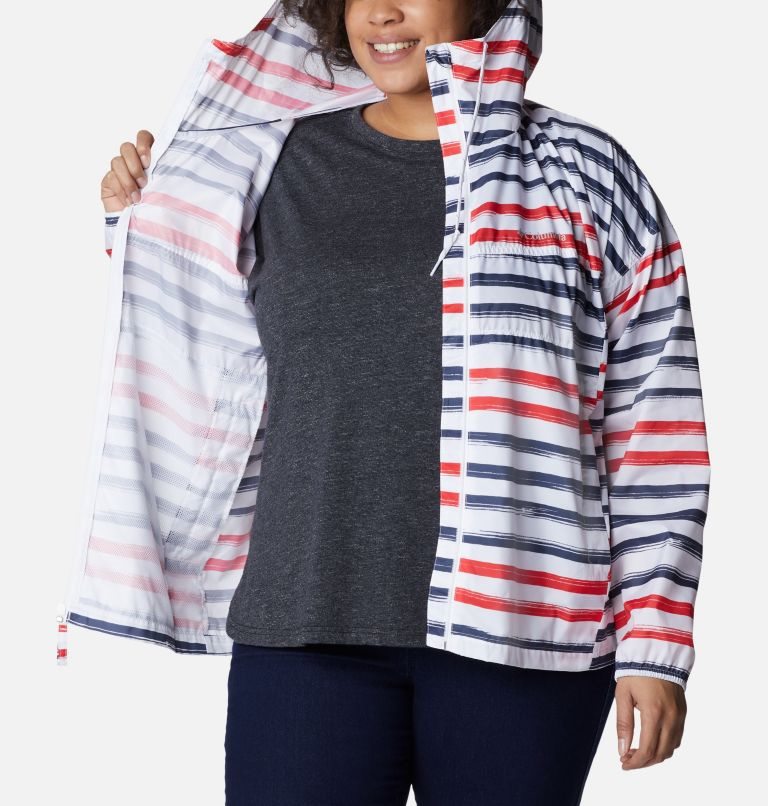 Women's Columbia Flash Challenger Novelty Windbreaker Jackets Stripe | Plus Size CA-UC501